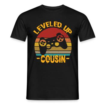 Monter de niveau Cousin Cousin Cousin Anniversaire Cousin - T-shirt homme - noir - Devant - AI Model Male 178 light (178cm)