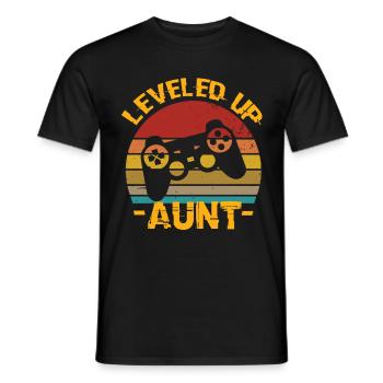 Level Up Aunt Aunt Geburtstag Aunt - Männer T-Shirt - Schwarz - Vorne - AI Model Male 178 light (178cm)