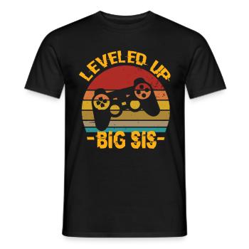 Leveled Up Big Sis Big Sister Sister - Men's T-Shirt - black - Front - AI Model Male 178 light (178cm)