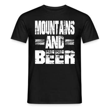 Berge und Bier - Männer T-Shirt - Schwarz - Vorne - AI Model Male 178 light (178cm)