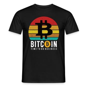 Bitcoin a le temps de faire des affaires - T-shirt homme - noir - Devant - AI Model Male 178 light (178cm)