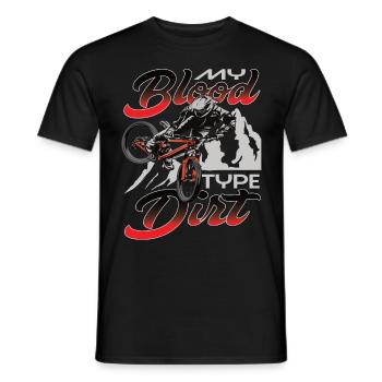Downhill Mountain Bike This Is My Blood Type - Men's T-Shirt - black - Front - AI Model Male 178 light (178cm)
