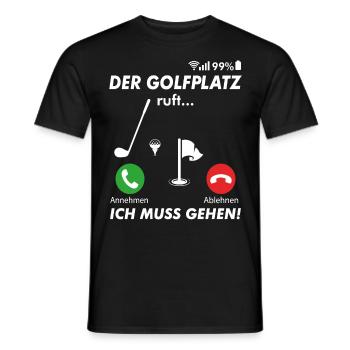 Golfer Golfplatz golfen anrufen Spruch - Männer T-Shirt - Schwarz - Vorne - AI Model Male 178 light (178cm)