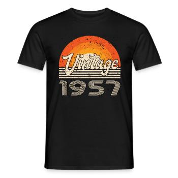 Vintage 1957 Geburtstag Retro - Männer T-Shirt - Schwarz - Vorne - AI Model Male 178 light (178cm)