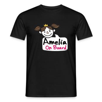 Amelia On Board - Men's T-Shirt - black - Front - AI Model Male 178 light (178cm)