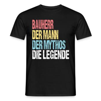 Ehemann Papa Bauherr Held - Männer T-Shirt - Schwarz - Vorne - AI Model Male 178 light (178cm)