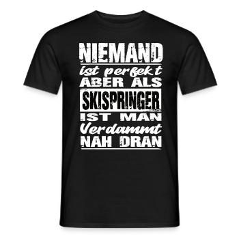 Skispringer - Männer T-Shirt - Schwarz - Vorne - AI Model Male 178 light (178cm)