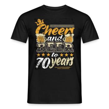 70 birthday man - Men's T-Shirt - black - Front - AI Model Male 178 light (178cm)