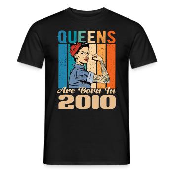 Les reines sont nées en 2010 - T-shirt homme - noir - Devant - AI Model Male 178 light (178cm)