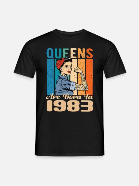 Les reines sont nées en 1983 - T-shirt homme - noir
