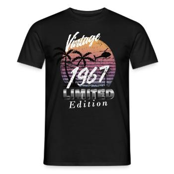 Vintage 1967 Édition Limitée - T-shirt homme - noir - Devant - AI Model Male 178 light (178cm)