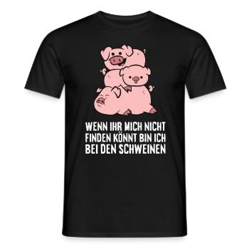 Landwirtschaft Schweine Schweinchen Bauernhoff - Männer T-Shirt - Schwarz - Vorne - AI Model Male 178 light (178cm)