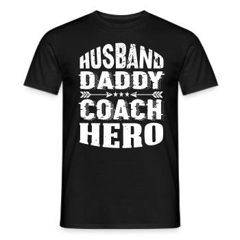 Husband Daddy Coach Hero - Männer T-Shirt - Schwarz - Vorne - AI Model Male 178 light (178cm)