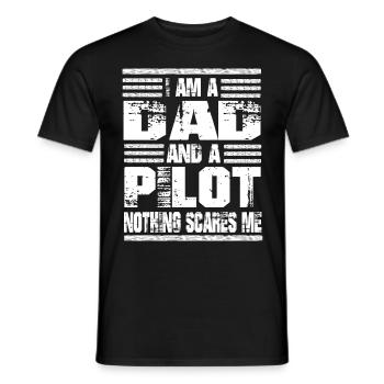 Je suis un père et un pilote Rien ne me fait peur - T-shirt homme - noir - Devant - AI Model Male 178 light (178cm)
