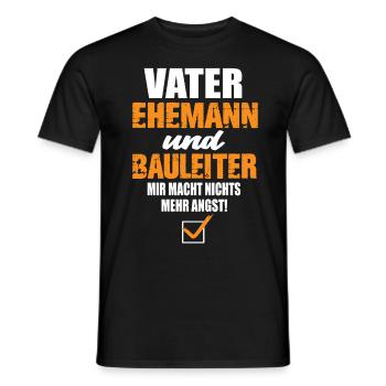 Vater Ehemann und Bauleiter - Männer T-Shirt - Schwarz - Vorne - AI Model Male 178 light (178cm)