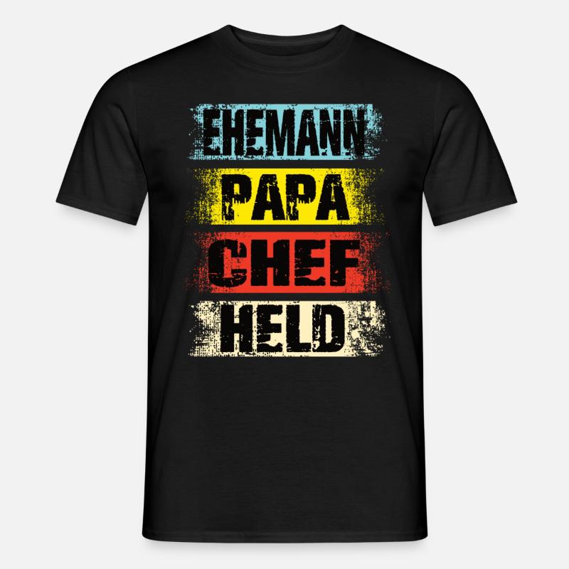 Ehemann Papa Chef Held - Männer T-Shirt - Schwarz