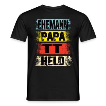 Ehemann Papa Pferde Held - Männer T-Shirt - Schwarz - Vorne - AI Model Male 178 light (178cm)
