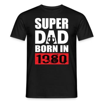 Papa Geburtstag 1980 - Männer T-Shirt - Schwarz - Vorne - AI Model Male 178 light (178cm)