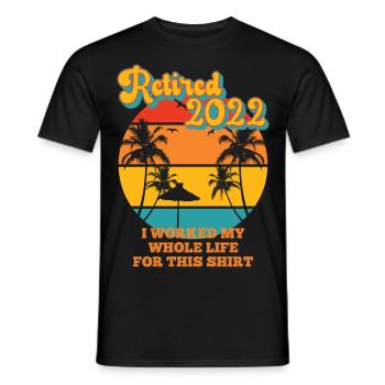 Retired 2022 - Männer T-Shirt - Schwarz - Vorne - AI Model Male 178 light (178cm)