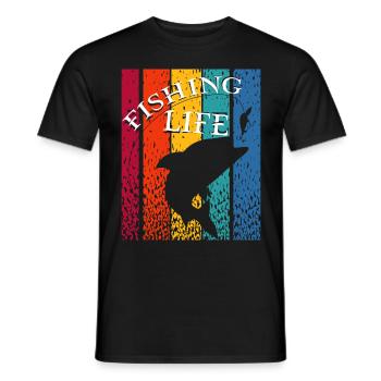 Pêche Pêcheur Poisson Pêche Vie Hobby Nature - T-shirt homme - noir - Devant - AI Model Male 178 light (178cm)
