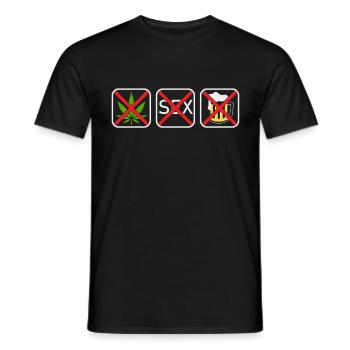 Straight Edge Vegan, gegen Drogen, Punk - Männer T-Shirt - Schwarz - Vorne - AI Model Male 178 light (178cm)
