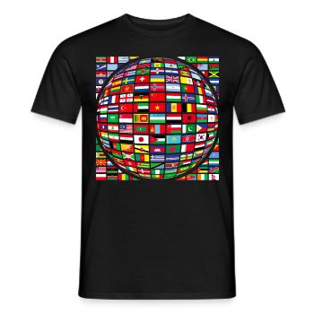 belle paix tous les drapeaux « contre le racisme » - T-shirt homme - noir - Devant - AI Model Male 178 light (178cm)