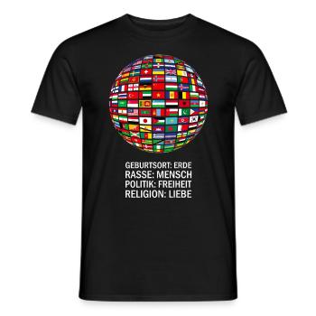 belle paix tous les drapeaux « contre le racisme » - T-shirt homme - noir - Devant - AI Model Male 178 light (178cm)