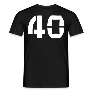 40 - Numéro - Anniversaire - T-shirt homme - noir - Devant - AI Model Male 178 light (178cm)