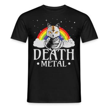 Death Metal Rock Satan Cat Concerts Festivals - Men's T-Shirt - black - Front - AI Model Male 178 light (178cm)