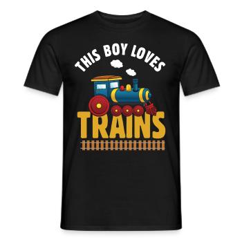 Ce garçon adore les locomotives de train! Cadeau enfant - T-shirt homme - noir - Devant - AI Model Male 178 light (178cm)