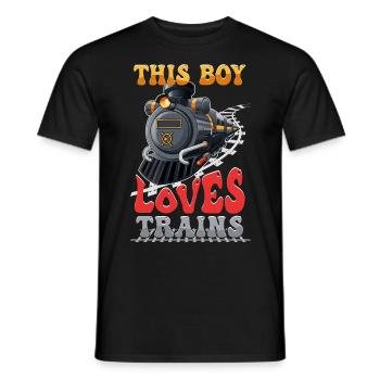 Ce garçon adore les locomotives de train! Cadeau enfant - T-shirt homme - noir - Devant - AI Model Male 178 light (178cm)