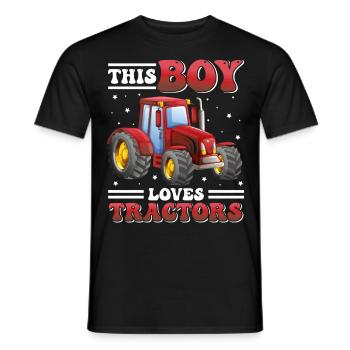 Dieser Junge liebt Traktoren! Farmer Kids, Boy - Männer T-Shirt - Schwarz - Vorne - AI Model Male 178 light (178cm)