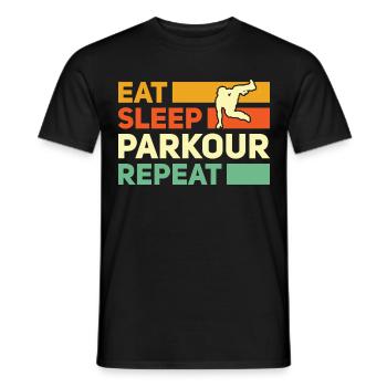 Parkour, Freerunning, Street Workout, Acrobatique - T-shirt homme - noir - Devant - AI Model Male 178 light (178cm)