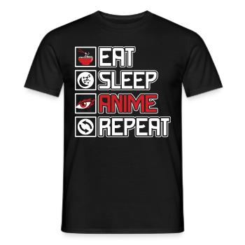 Drôle de tenue d’anime! Japon Comic Cartoon Anime - T-shirt homme - noir - Devant - AI Model Male 178 light (178cm)