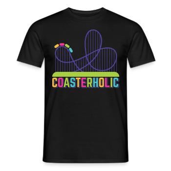 Roller Coaster Amusement Park Kirmes Amusement Park - Men's T-Shirt - black - Front - AI Model Male 178 light (178cm)