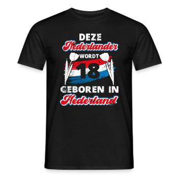 18 Anniversaire Niderlande Hollande 18 ans Say - T-shirt homme - noir - Devant - AI Model Male 178 light (178cm)