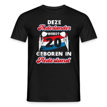 20 Anniversaire Hollande Hollandaise 20 ans Say - T-shirt homme - noir - Devant - AI Model Male 178 light (178cm)