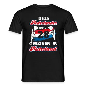 28 Anniversaire Hollande Hollandaise 28 ans Say - T-shirt homme - noir - Devant - AI Model Male 178 light (178cm)