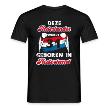 31 Birthday Netherlands Holland 31 years Say - Men's T-Shirt - black - Front - AI Model Male 178 light (178cm)
