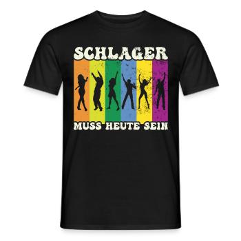 Volksmusik Party Dorffest Ouftit Deutsche Schlager - Männer T-Shirt - Schwarz - Vorne - AI Model Male 178 light (178cm)
