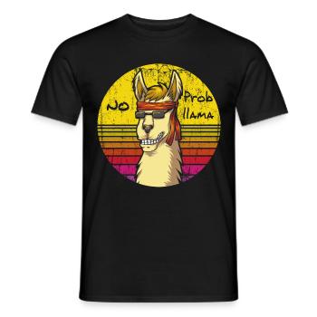 Lustige Tiere für Tierliebhaber Lama, Alpaka - Männer T-Shirt - Schwarz - Vorne - AI Model Male 178 light (178cm)
