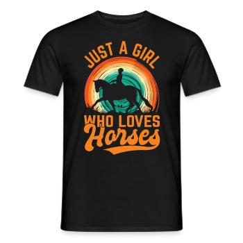 Tenue de cavalier pour les filles qui aiment les chevaux - T-shirt homme - noir - Devant - AI Model Male 178 light (178cm)