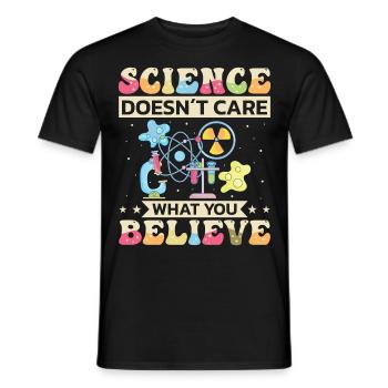 Nerd de discussion de connaissances, étudiant en chimie physique, drôle - T-shirt homme - noir - Devant - AI Model Male 178 light (178cm)