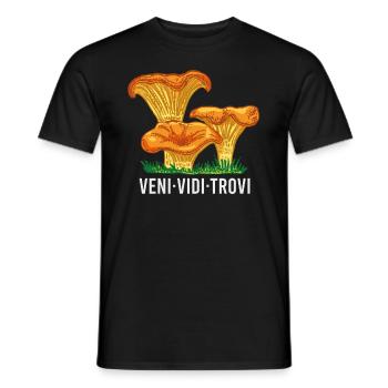 Tenue pour cueilleurs de champignons avec des montagnes cèpes champignon champignon - T-shirt homme - noir - Devant - AI Model Male 178 light (178cm)