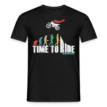 Motocross enduro motorcycle freestyle extreme sport - Men's T-Shirt - black - Front - AI Model Male 178 light (178cm)