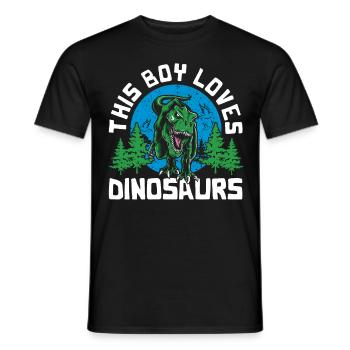 Ce garçon aime les dinosaures Enfants Garçon Garçon Dino - T-shirt homme - noir - Devant - AI Model Male 178 light (178cm)