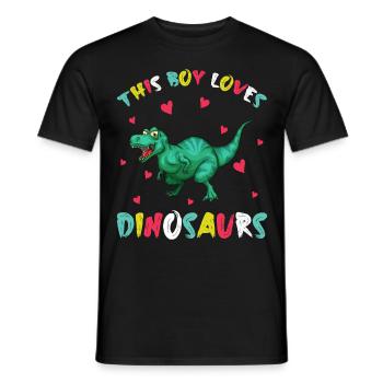 Dino Dinosaur T-Rex Boy Jeune Cadeau - T-shirt homme - noir - Devant - AI Model Male 178 light (178cm)