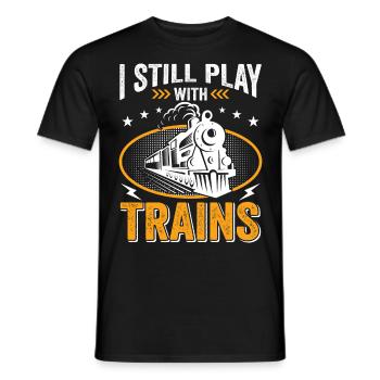 Train Model Builder, Model Locomotive Locomotive - Men's T-Shirt - black - Front - AI Model Male 178 light (178cm)