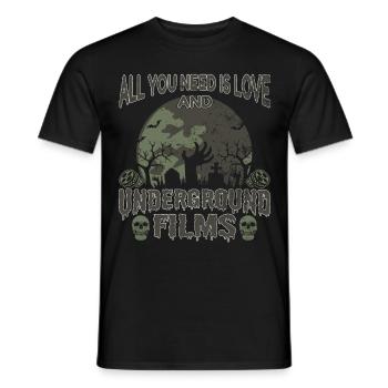 Underground Film, Independent Cinema, Horror - Männer T-Shirt - Schwarz - Vorne - AI Model Male 178 light (178cm)