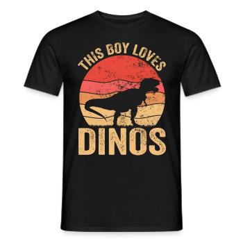 Dino Dinosaur T-Rex Boy Jeune Cadeau - T-shirt homme - noir - Devant - AI Model Male 178 light (178cm)
